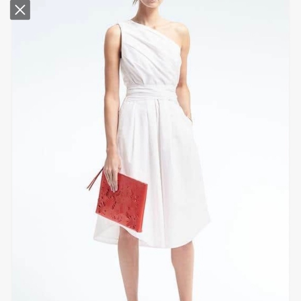 Banana Republic One Shoulder White Dress